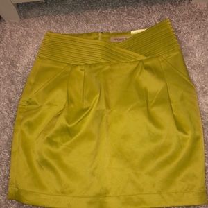 Neon yellow mini skirt